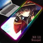 Большой игровой коврик для мыши MRGBEST Megumin Anime Girl RGB, большой компьютерный коврик для мыши, цветная светодиодная подсветка, Настольный коврик для клавиатуры