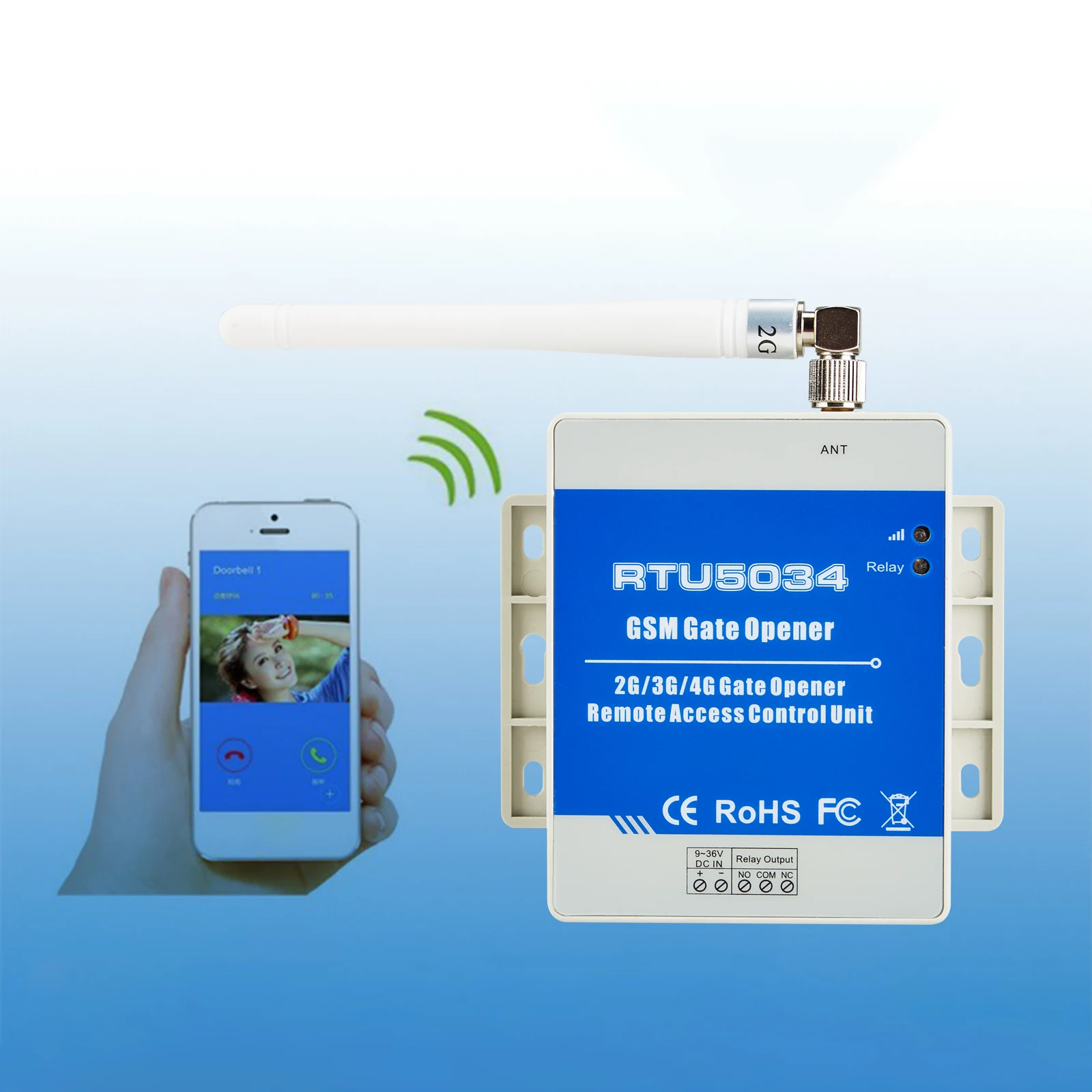 

200 Groups Numbers GSM Gate Opener Automatic Door Opener GSM Remote Switch RTU5034 For Security Door Access Control