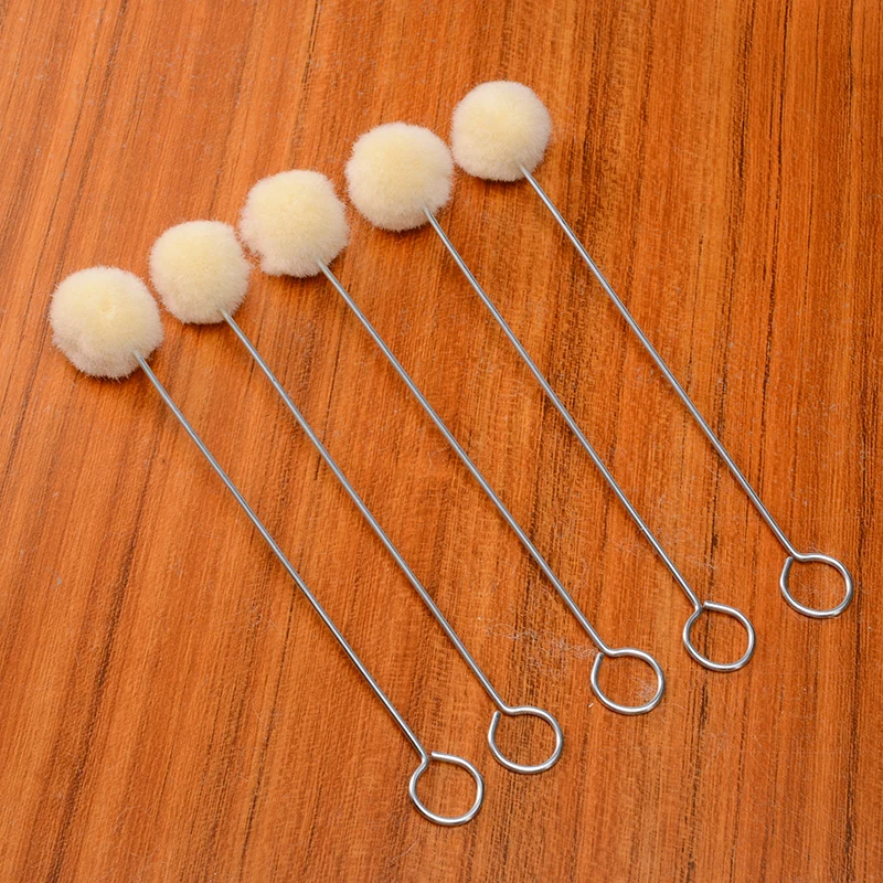 20 шт. 12 5 см DIY кисть для окрашивания кожи шерстяной шарик металлическая ручка