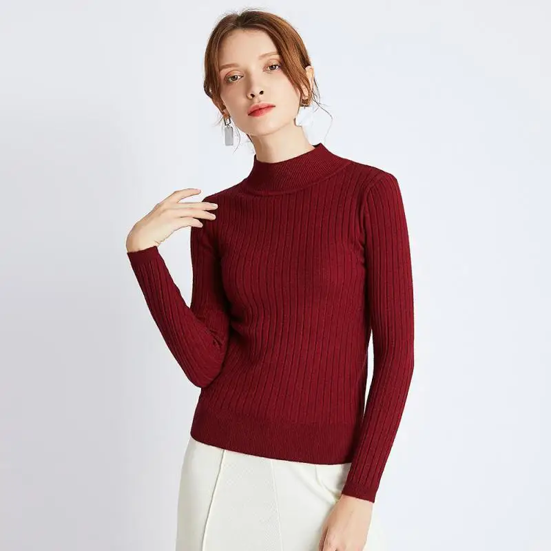 11 цветов одноцветные базовые вязаные свитера для женщин 2019 осень зима длинный