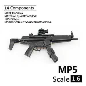 1:6 MP5 Submachine Gun Dualclip пластиковая Сборная модель-головоломка для 16 солдат военное оружие строительные блоки