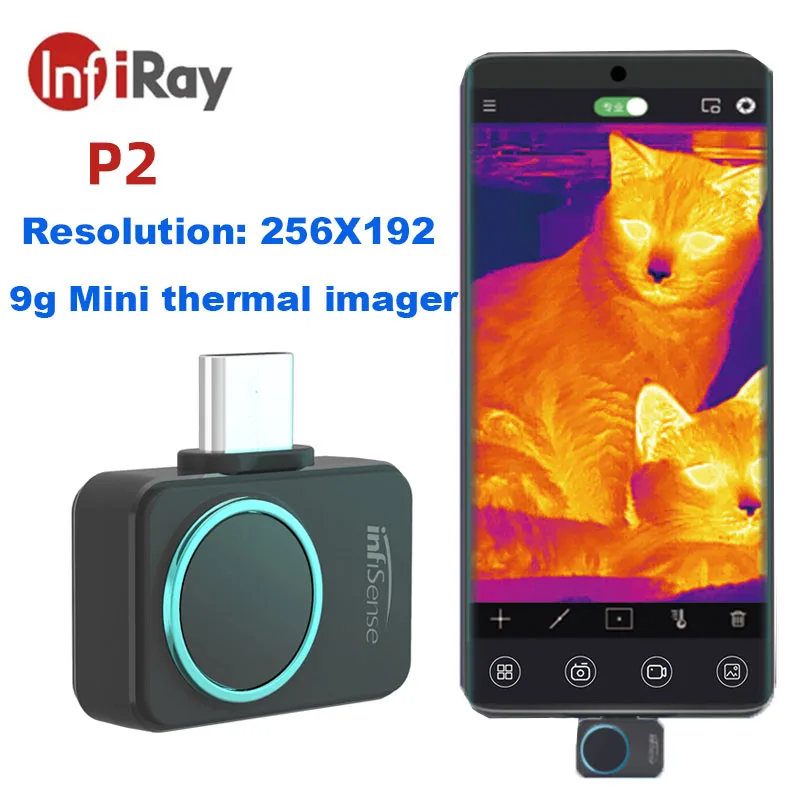 InfiRay P2 256X192 инфракрасная визуальная камера мини промышленный осмотр мобильный
