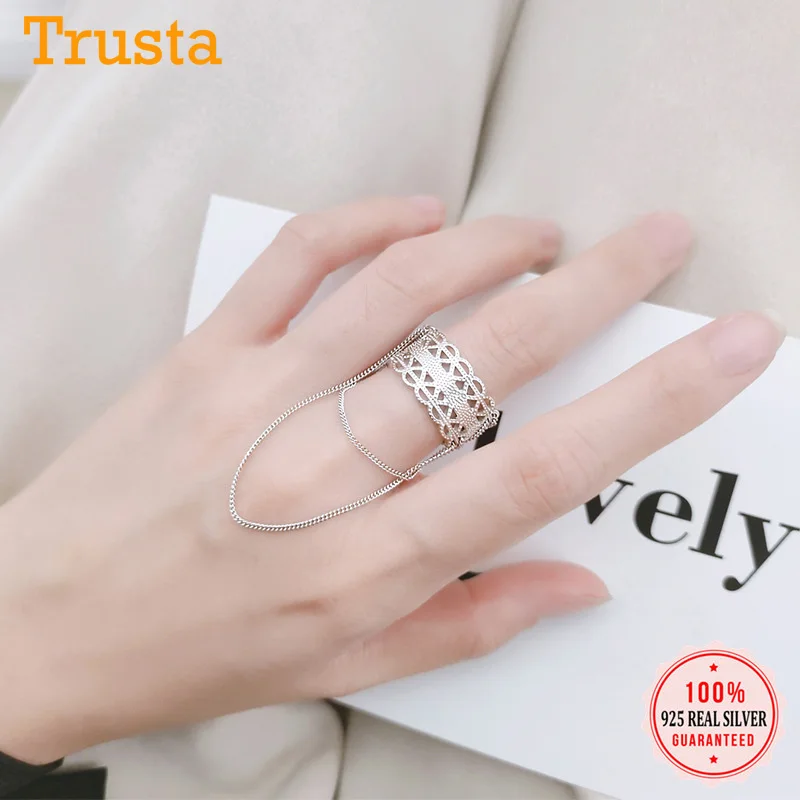 Trustdavis подлинное 925 Стерлинговое Серебро ажурное кружево кисточка цепочка