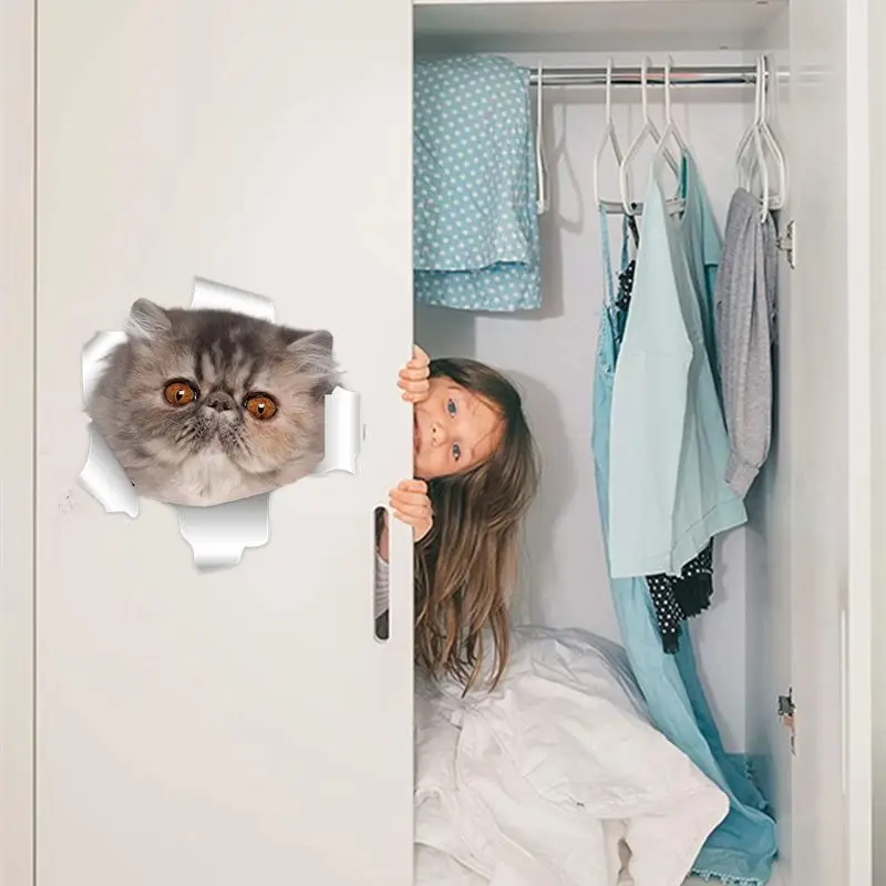 

Three Ratels QM-17 cute 3D Persian Cat stickers kitchen mirror wall stickers car sticker
