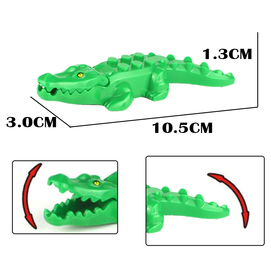 2 шт./лот Ghost Zombie Shark Crocodile DIY городские морские фигурки строительные блоки