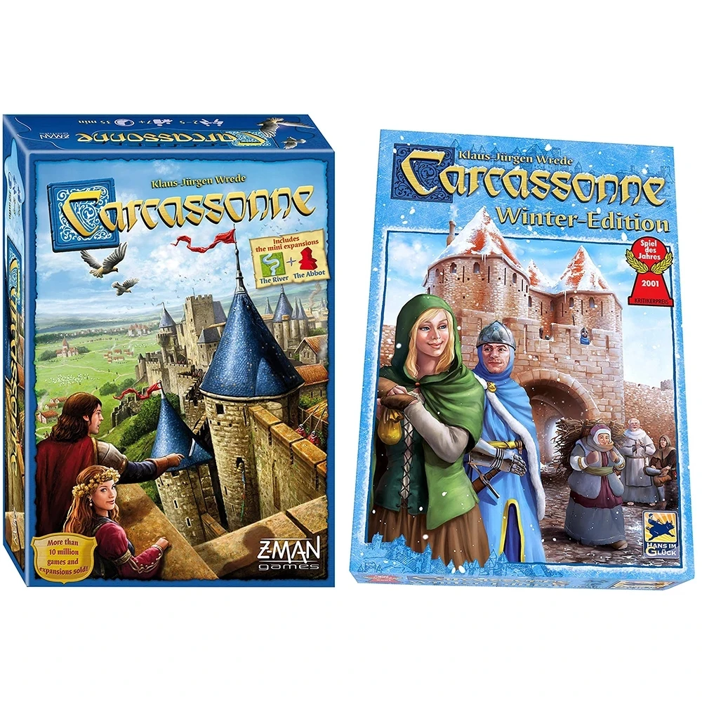 

2021 New Carcassonne Board Game Standard 2-5 players New Edition - Core / Base Card Tile Family Winter Edition