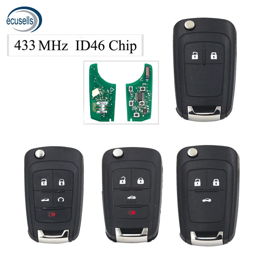 2 кнопки 3 4 5 кнопок дистанционного управления брелок 433 МГц с чипом ID46 для Chevrolet Cruze