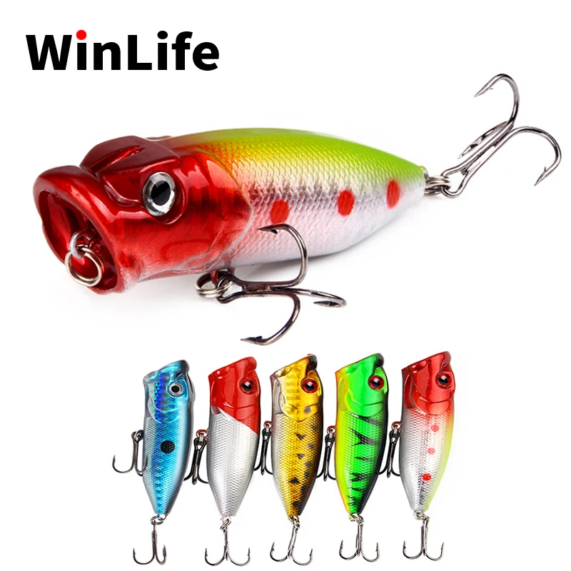 Winlife 1 шт. рыболовная приманка 6 5 см 12 г Topwater Поппер твердая наживка Искусственные
