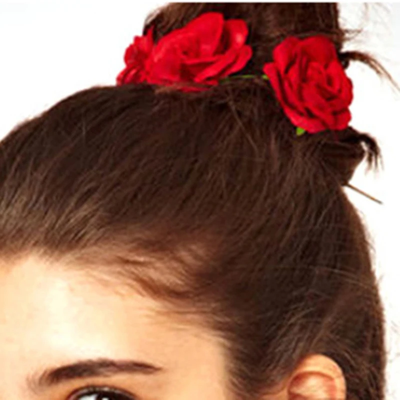 

Baby Girls Headband The Bride Flower Cloth Ring Rose Bud Headbands Korean Hair Accessories Jewelry Flower 6 Colors