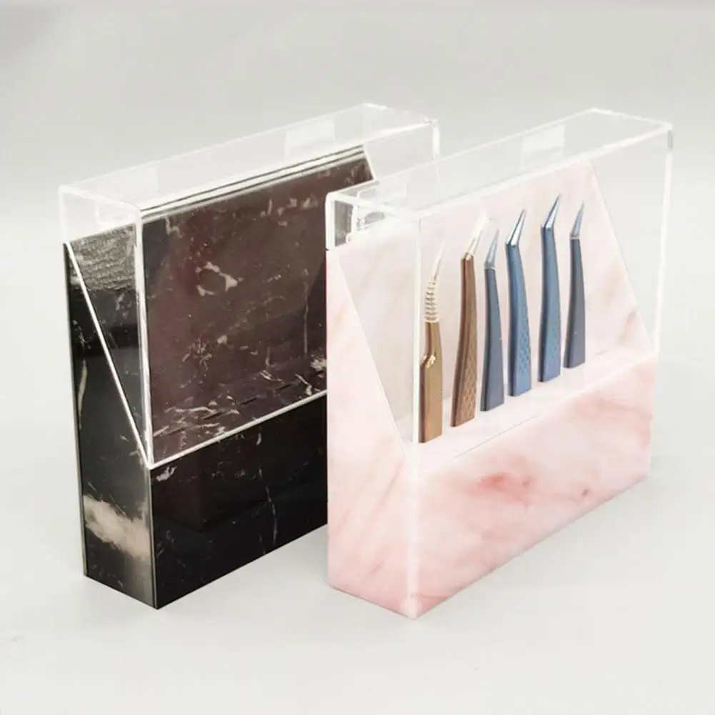 

8-hole shells eyelash tweezers storage box acrylic tweezers display 175*45*162MM makeup Eyelash box dustproof tool Tools R1I8