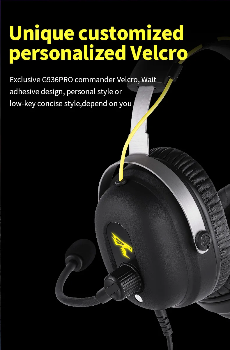 SOMIC G936PRO, USB 7,1, виртуальная игровая гарнитура, стерео, бас, игровые наушники, наушники с микрофоном, светодиодный светильник для компьютера, ПК, ноутбука, геймера