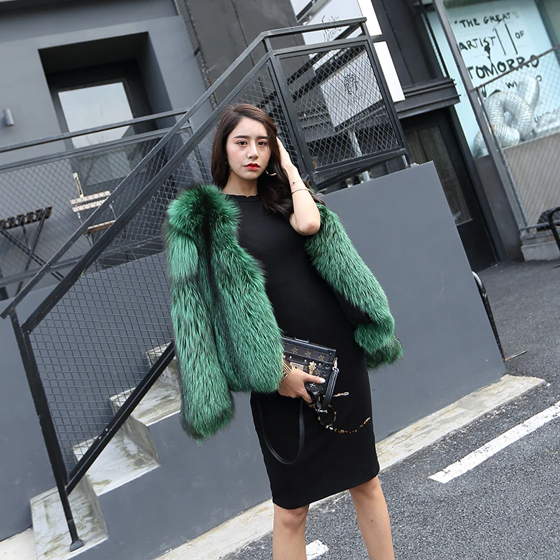 2019 Новый настоящий натуральный мех лисица куртка женская зимняя короткая