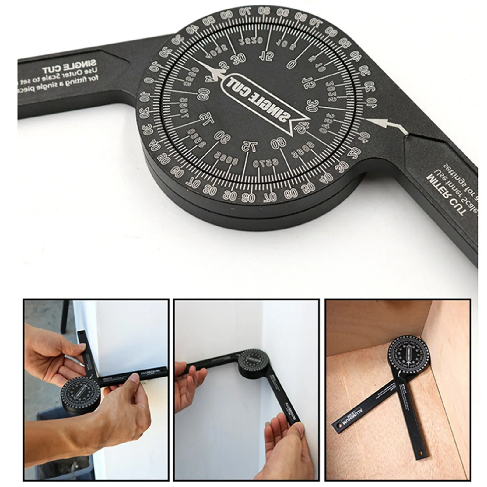 

Aluminum Miter Saw Protractor Angle Finder for Woodworking Angle Measuring Tool for Trim Angle Duplicating Tool Miter Duplicator