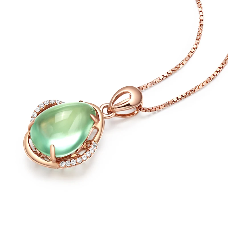 LSZB Natural grape stone 18K Pure Gold Pendant Real AU 750 Solid Upscale Trendy Classic Fine Jewelry Hot Sell New 2020 | Украшения и