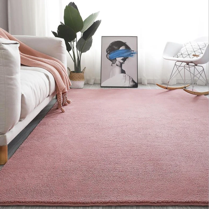 Качественный короткий плюшевый ковер сплошной цвет гостиной журнальный столик