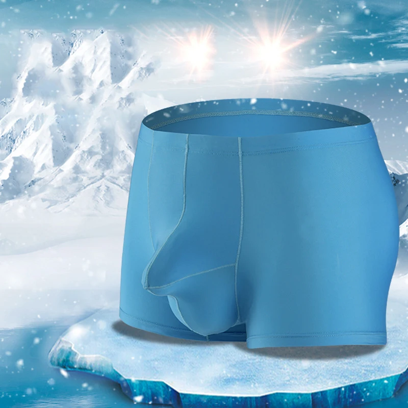 Men's Nylon Ice Silk Sexy Man Underwear Separable Pouch Boxer Shorts Breathable Comfortable Men Underpants