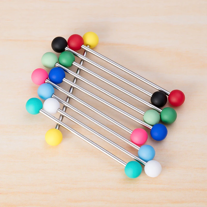 

10-50pcs Colorful Acrylic Industrial Piercing Barbell Cartilage Earrings Long Ear Stud Ring Bar Tragus Helix Body Jewelry 14G