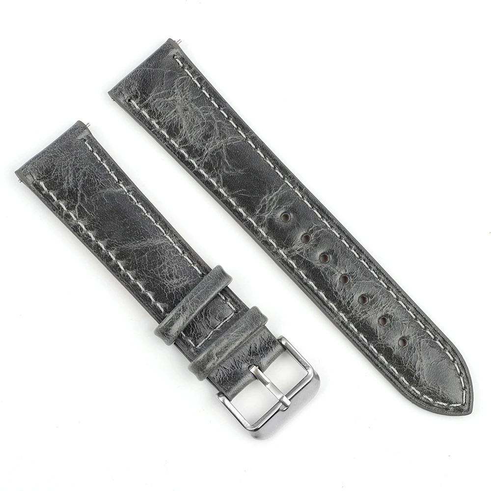 Винтажный ремешок для часов Onthelevel с узором Личи кожаный 18 мм 20 22 ручной работы