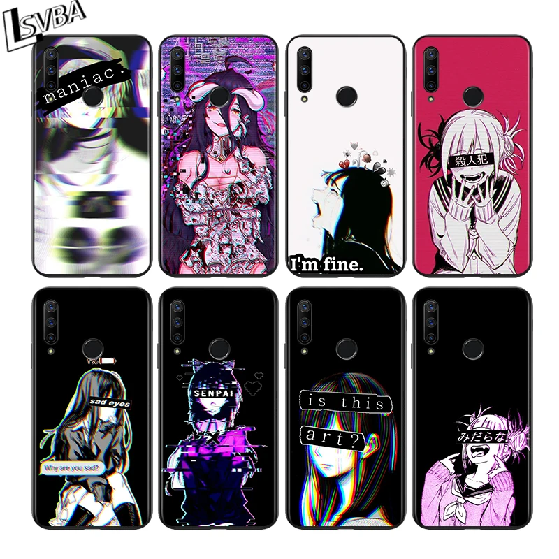 

Sad Anime Aesthetic Senpai for Huawei Honor 30 20 10 9S 9A 9C 9X 8X MAX 10 9 Lite 8A 7C 7A Pro Silicone Black Phone Case