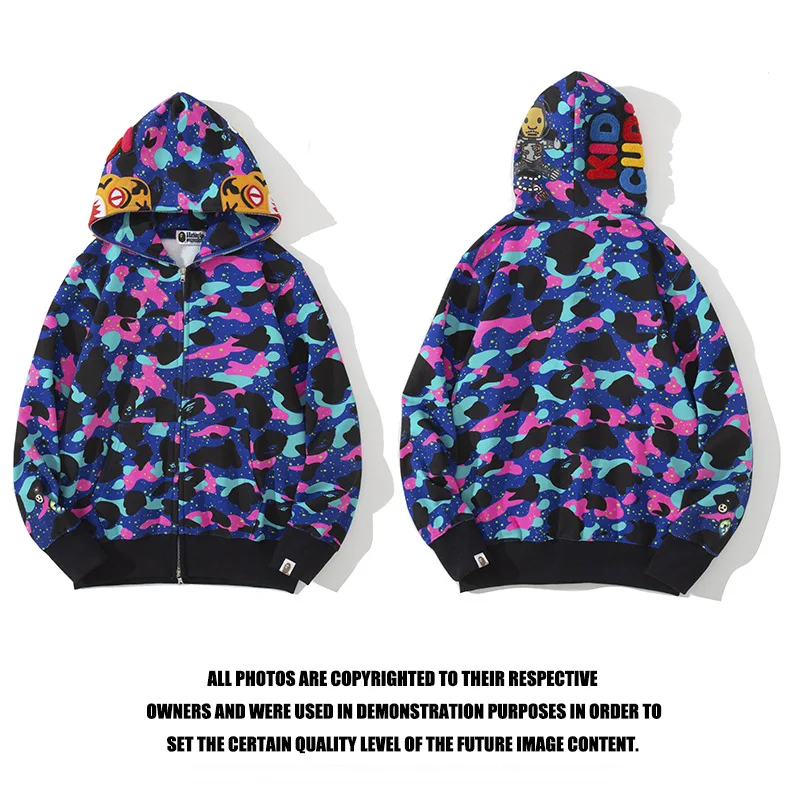 

Новый модный Повседневный свитер камуфляжная куртка с капюшоном Bape Shark спортивная одежда Высокое качество Повседневная одежда