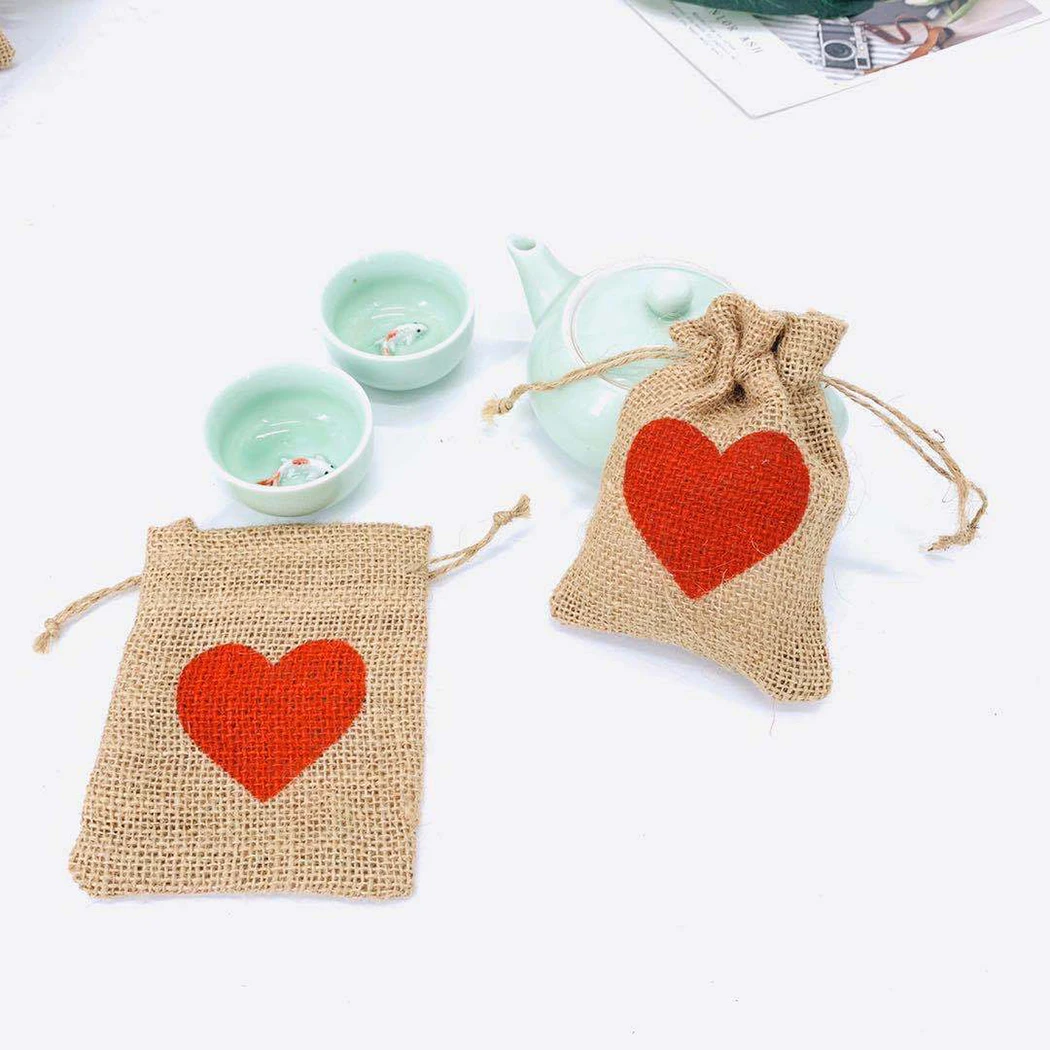 

20Pcs 9X12cm Linen Drawstring Bag Vintage Natural Burlap Gift Candy Bags Wedding Candy Bags Jute Gift Jewelry Pouch