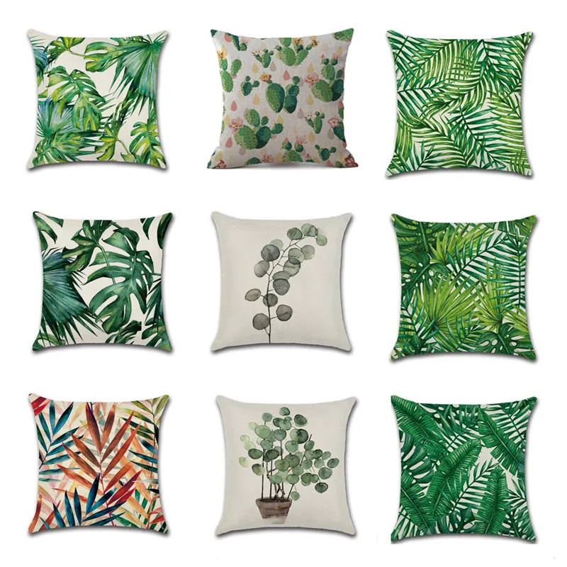 Летние тропические растения Подушка белье Мексиканская кактус листья Чехол для