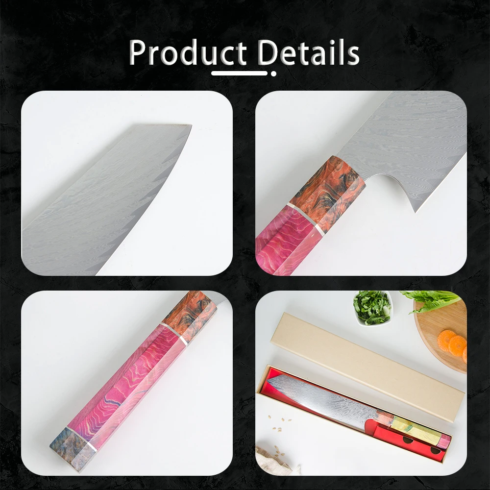 Sowoll настоящий нож шеф повара из дамасской стали 8 ''ножи накири