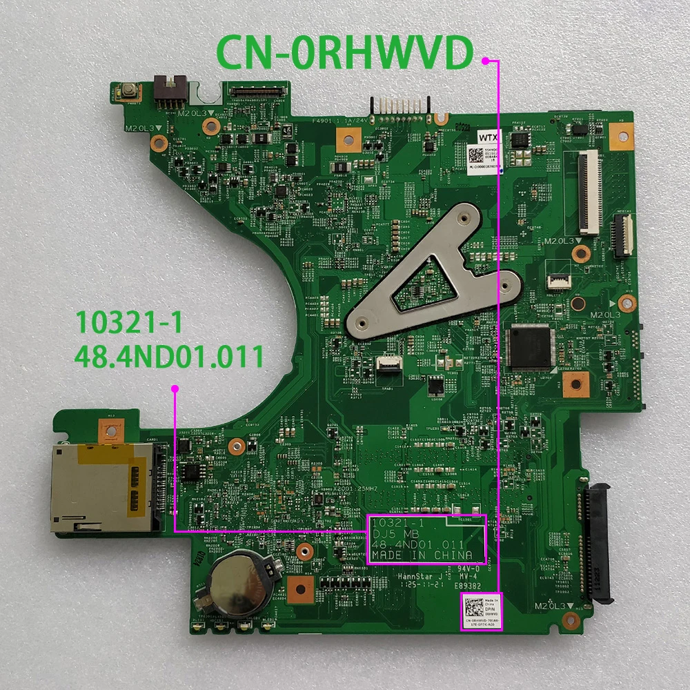Для Dell Vostro 131 V131 CN 0RHWVD w I3 2310M CPU 48.4ND01.011 материнская плата для ноутбука|Материнские