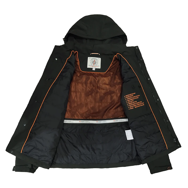 2022 Men Jacket Spring Cotton Padded Jacket Windbreaker Jacket Hooded Mens Autumn Jacket Parkas Casual Man Coats Solid Outdoor