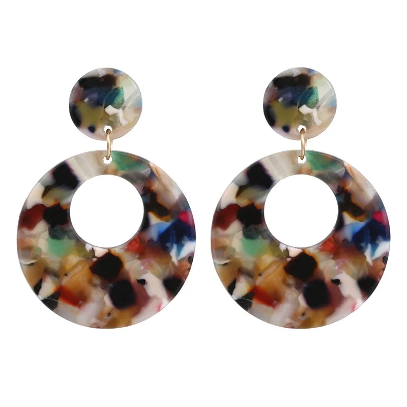 

Goddess Temperament Earrings Acrylic Boho 2020 Acetate Earrings Fashion Big Boho Accessories Geometric Trendy Face