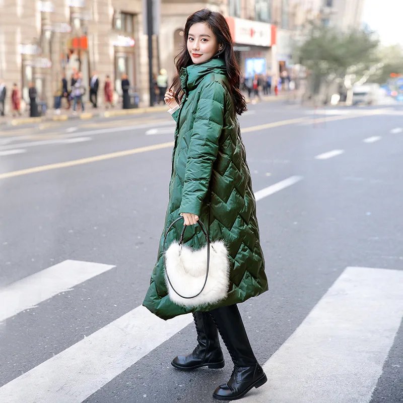 Luzuzi женский пуховик длинный 2019 новый зимний женское ассиметричное пальто