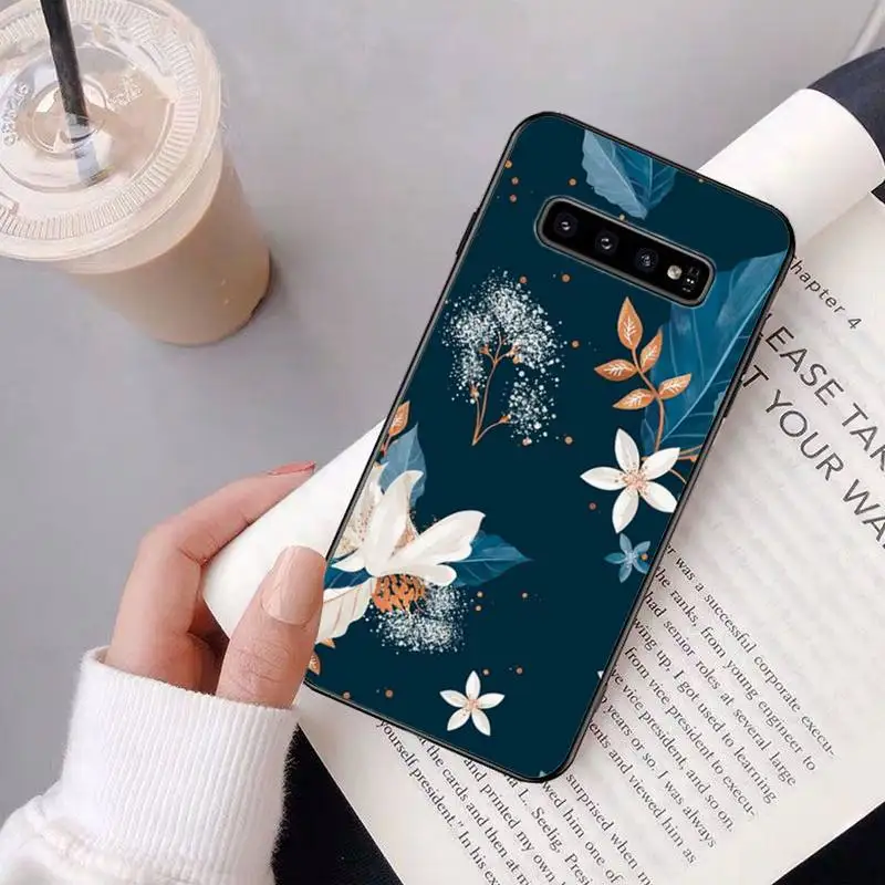 

lovely flowers drawing Phone Case luxury brand case coque fundas for samsung galaxy S8 S9 S10e S20 PLUS J6 J600 cases cover