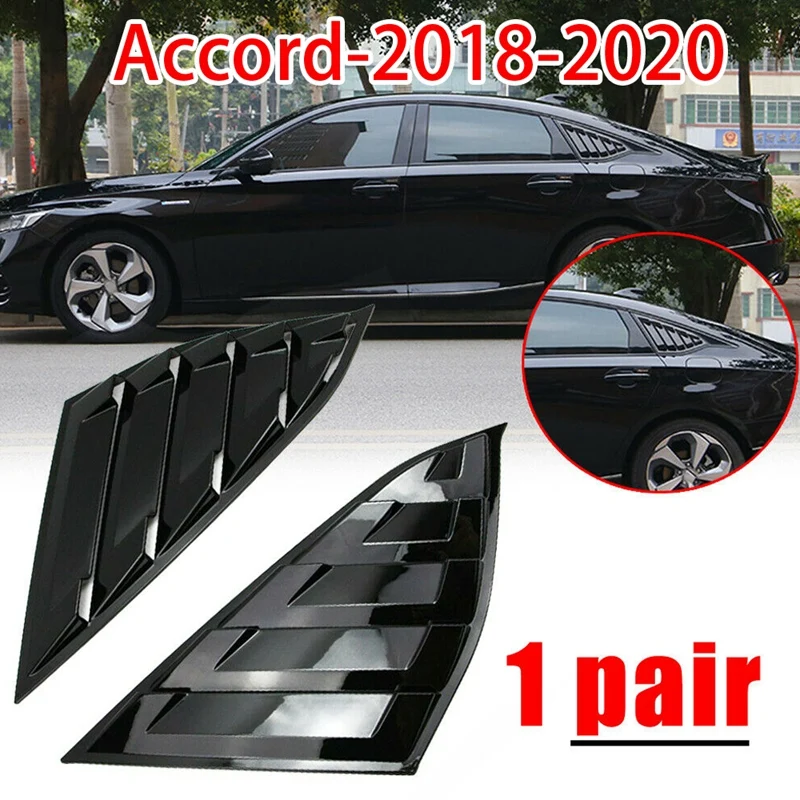 

Glossy Black Side Vent Window Quarter Louver Cover for Honda Accord 2018-2020