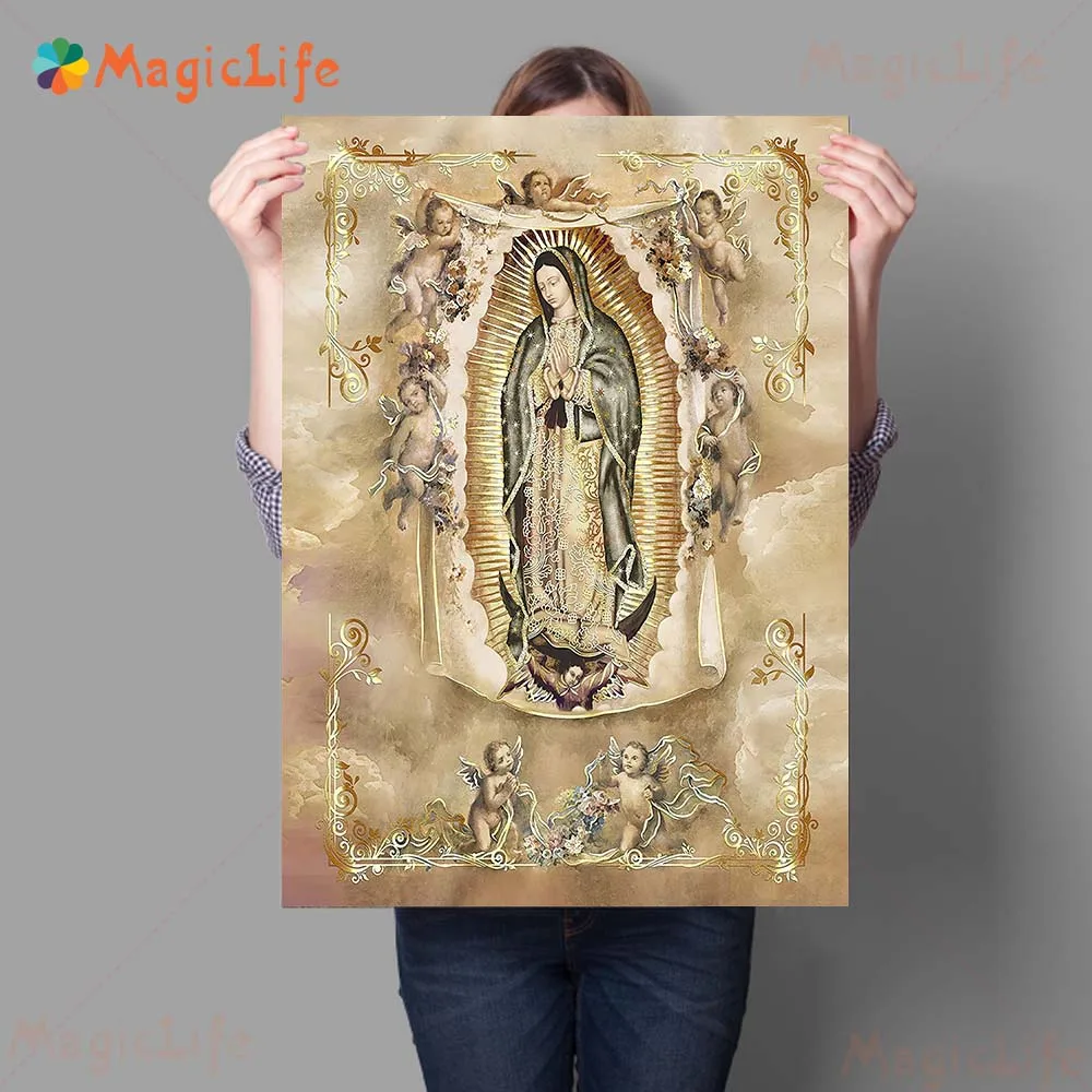 Портрет нашей леди Гуадалупе настенная Картина на холсте современные постеры и