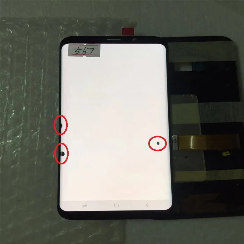 NO.567 ORIGINAL AMOLED LCD for SAMSUNG Galaxy Display S8+ Plus G955U G955F Touch Screen Digitizer With Black Dot - Цвет: NO.567