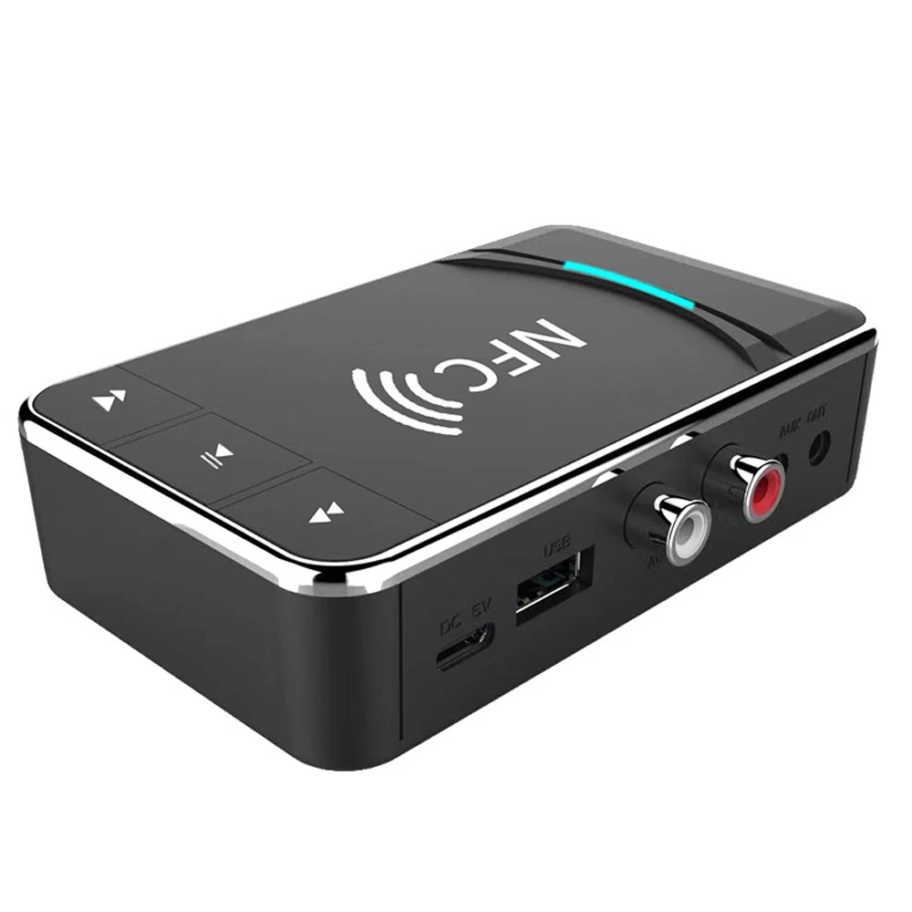 

Wireless Bluetooth-Compatible 5.0 Transmitter Receiver NFC-Enabled Wireless Audio Adapter 3.5mm AUX RCA Input for TV Headphone