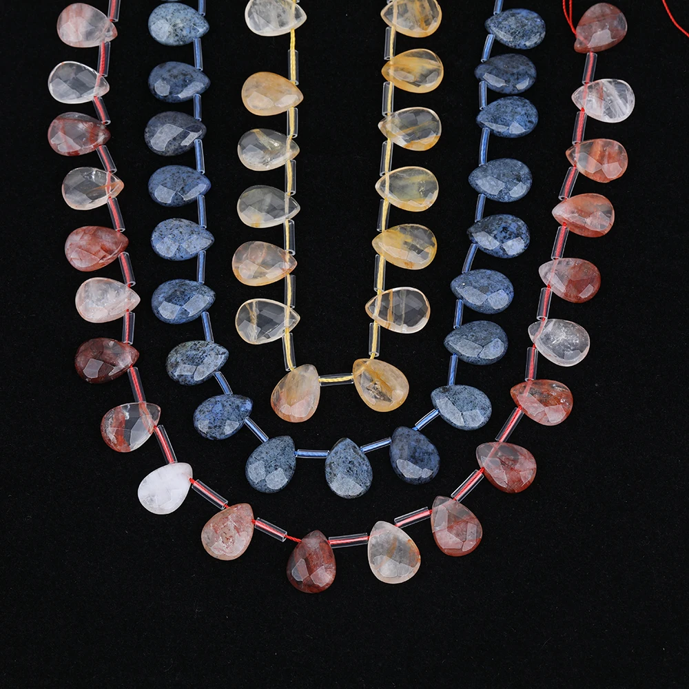 Бусины Из Натурального лабродорита в виде капли воды срез камня на выбор 6 камней