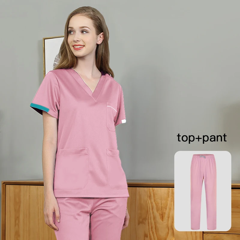 Униформа унисекс с коротким рукавом и V-образным вырезом | Тематическая одежда