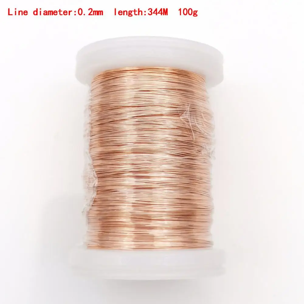 0.2mm 100g Qa-1-155 обмоточный провод 0,13 мм 0,16/0,2/0,25 мм 100 г 2UEW эмалированный Медный провод магнитная катушка обмотки электромагнитной индукции - Цвет: 0.2mm 100g
