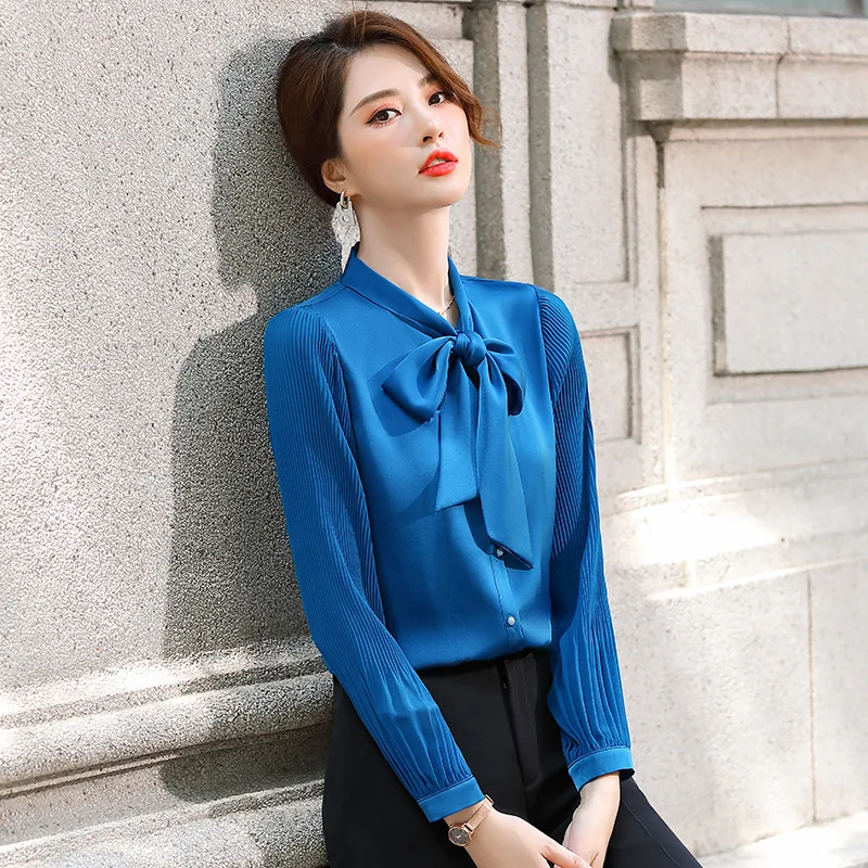 

suit Chiffon shirt women's 2021 new spring dress high end fashion temperament age reducing and slim two piece professional suit