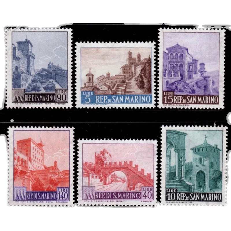 6 шт./компл. Новая почта Сан-Марино 1966 архитектура брикет дворцовые штампы MNH | Дом
