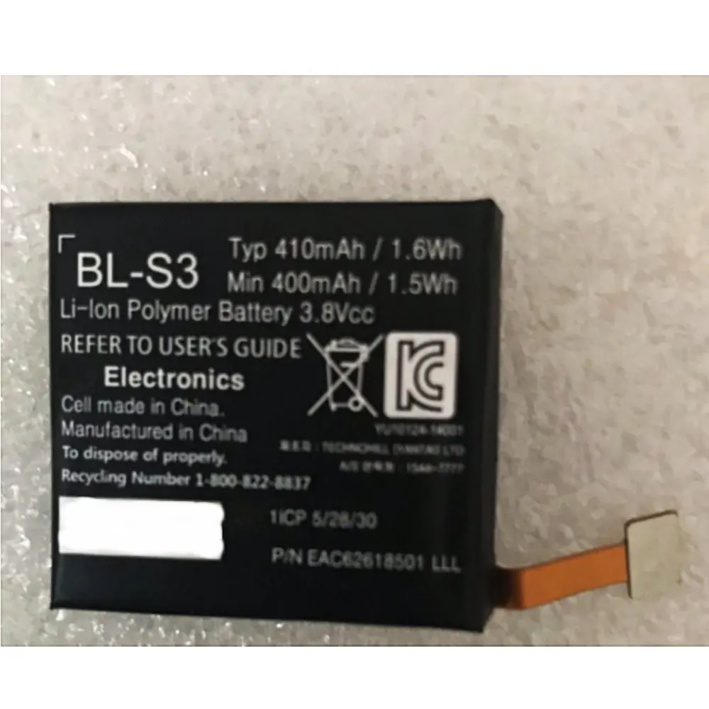 BL-S3 аутентичная батарея для Lg G Watch R w110 w150 BLS3 новая литиевая перезаряжаемая сменная батарея 3,8 V 410mAh