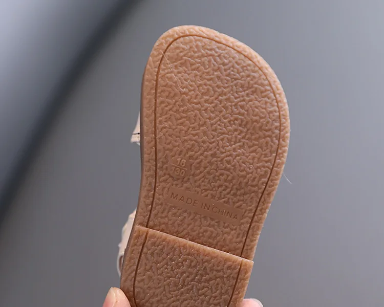 

2021 Summer New Girls' Sandals Solid Color Princess Shoes Children's Beach Shoes Fashion Ruffles Princess Shoes Flats