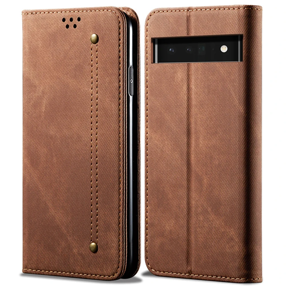 

Pixel 6A Luxury Magnetic Leather Texture Wallet Book Case for Google Pixel 6A A6 Retro Flip Case Pixel 6A Funda Protect Cover