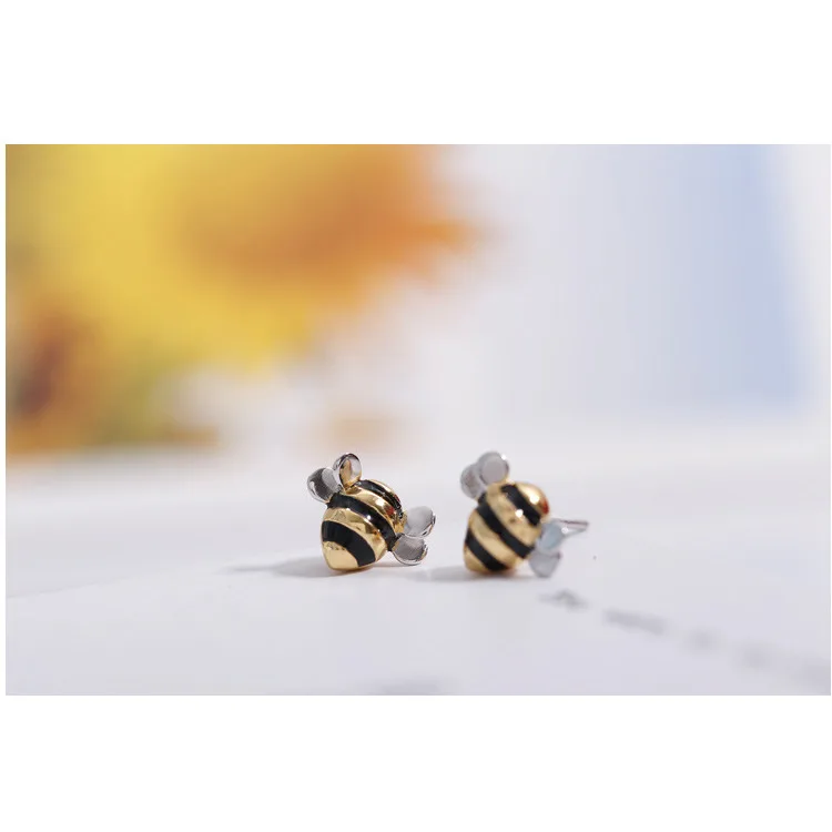 S925 Стерлинговое Серебро не выцветает ювелирные изделия с модной милой Пчелой