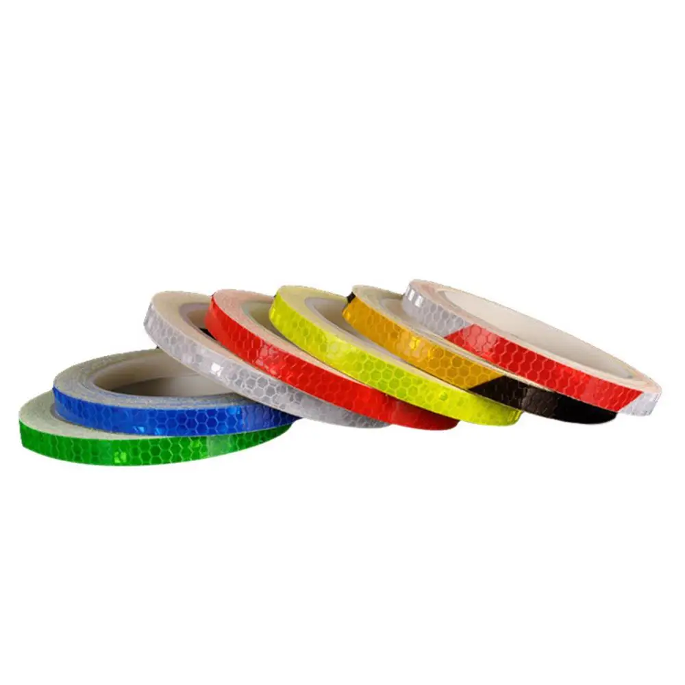 Mobil Stiker Mobil Aksesoris 7 Warna Ornamen 8M Tahan Air Reflektif Sepeda Reflektor Motor Pita Peringatan 7 Warna