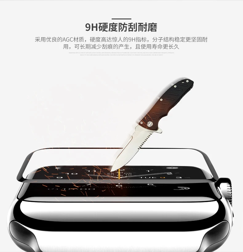 Закаленное защитное 3d-стекло для Apple Watch 5 4 38 мм 42 полное клеевое покрытие с
