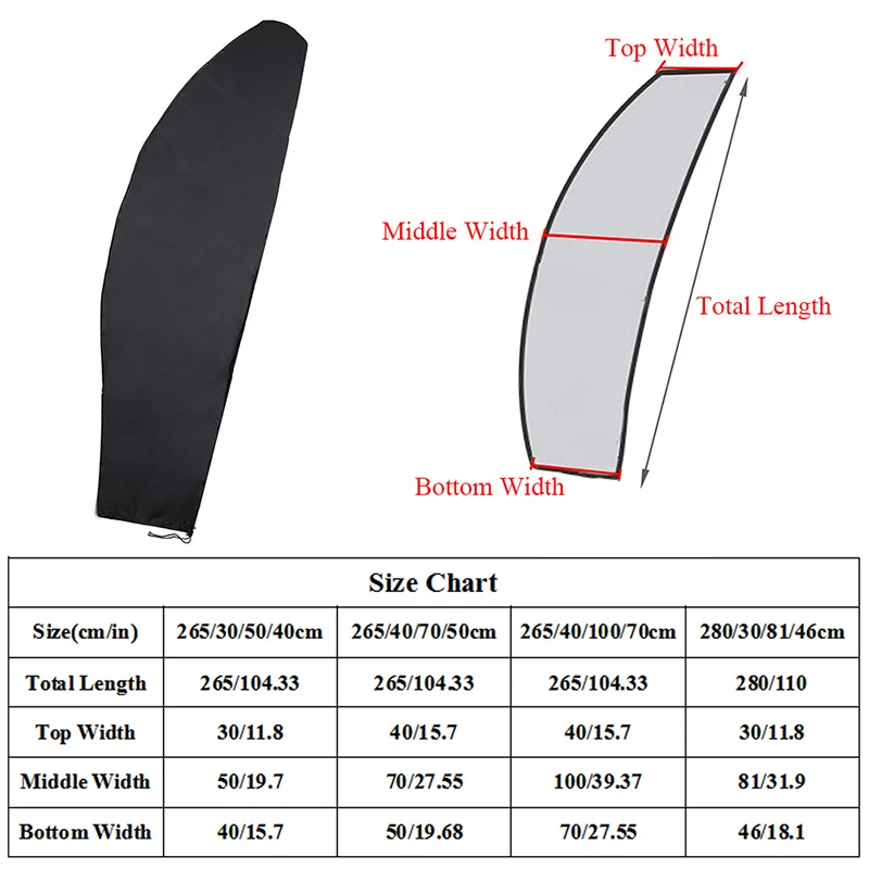 

Patio Parasol Waterproof Umbrella Cover Outdoor Umbrella Rain Cover Drawstring Dust Protective Case Cantilever Mat