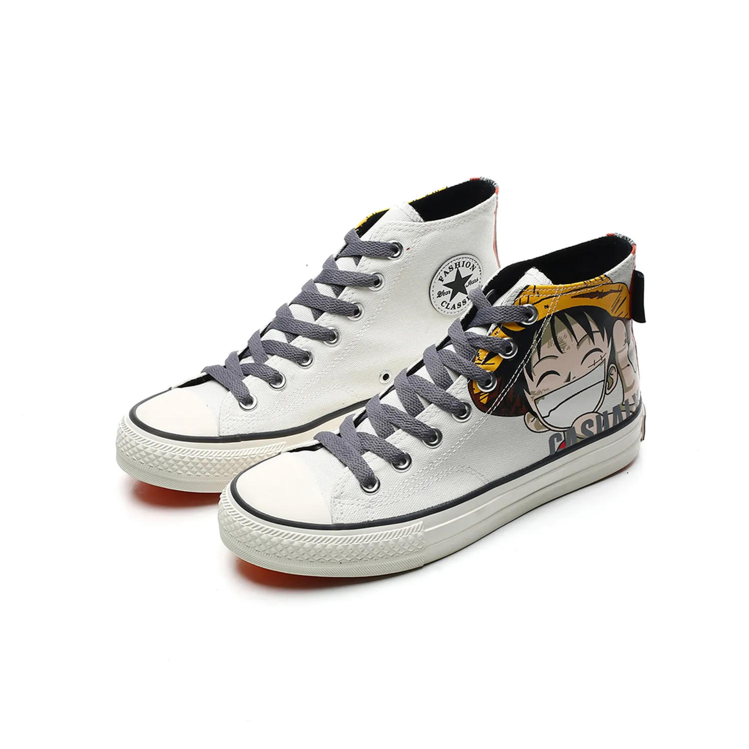

One Piece Men's Vulcanize Shoes Luffy Sneakers Canvas Men Casual Shoes Male Print Men Footwear Tenis Cartoon Anime 2021