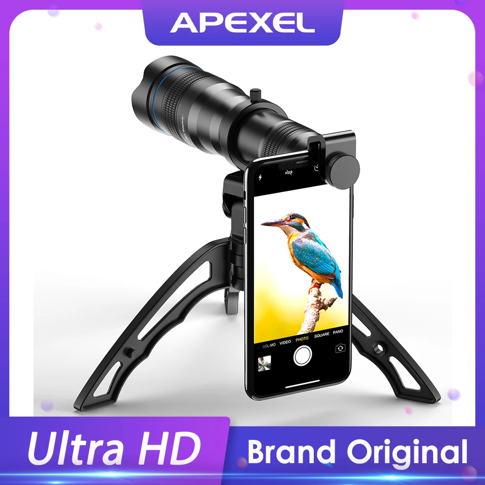 Металлический телескоп APEXEL HD 36X с дополнительным объективом Монокуляр мини
